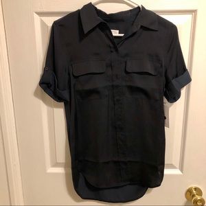 Equipment Short Sleeve Silk Blouse